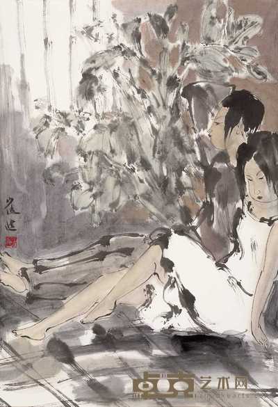 崔进 人物 镜心 67.5×45.5cm